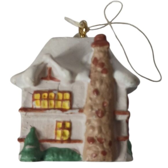 Vintage 1990 Schoolhouse/ Nativity Scene Christmas Ornaments Set Of 2 - Picture 5 of 9